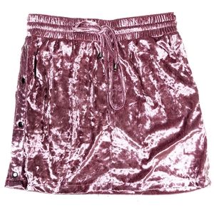 LF BSBW Rose Keisha Velvet Side Button Skirt C9